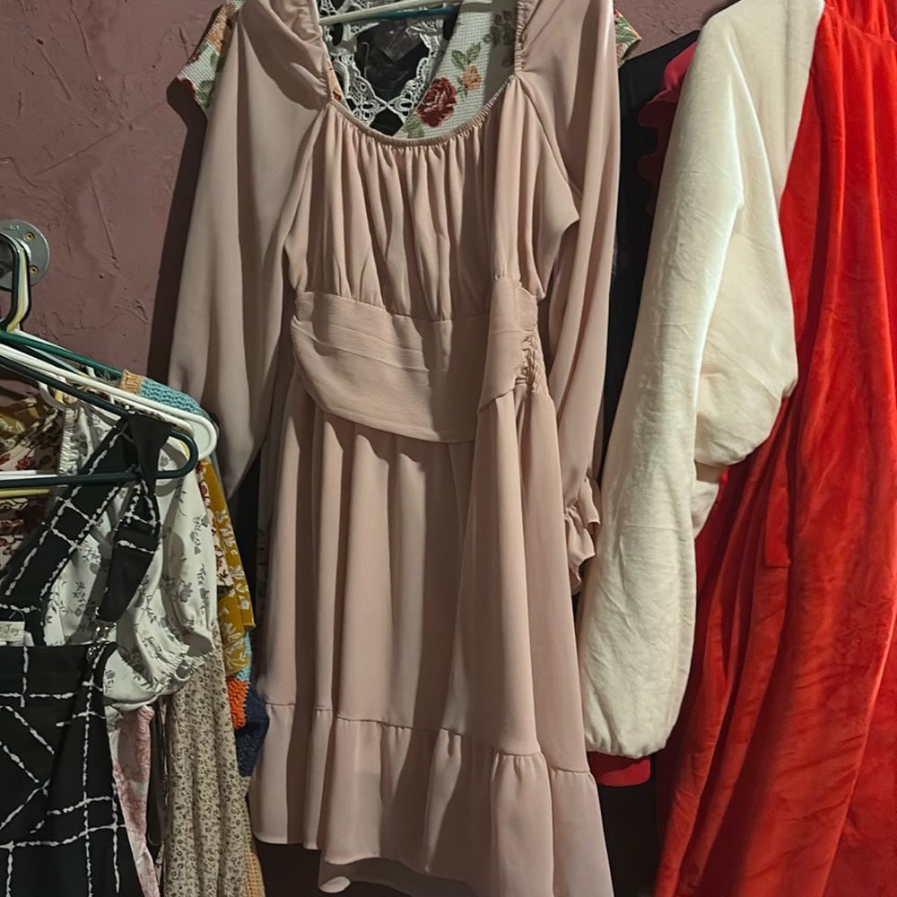 Pink backless dress